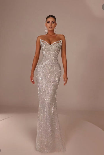 Starry Sky Mermaid Evening Gown