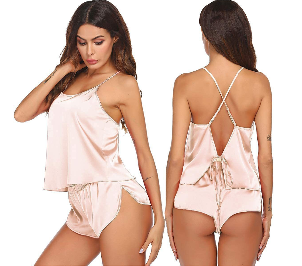 Sexy Backless Camisole and Shorts Pajama Set