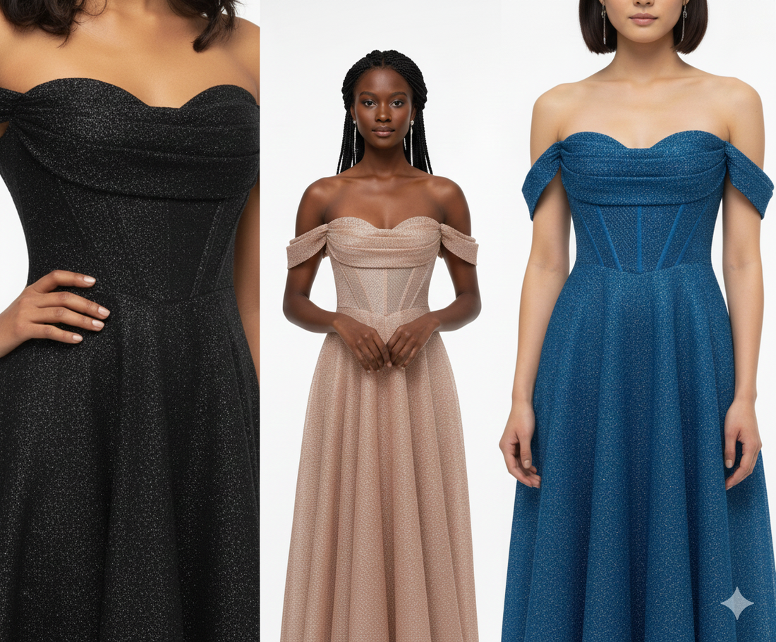 Sweetheart Off-the-Shoulder Sequin Gown