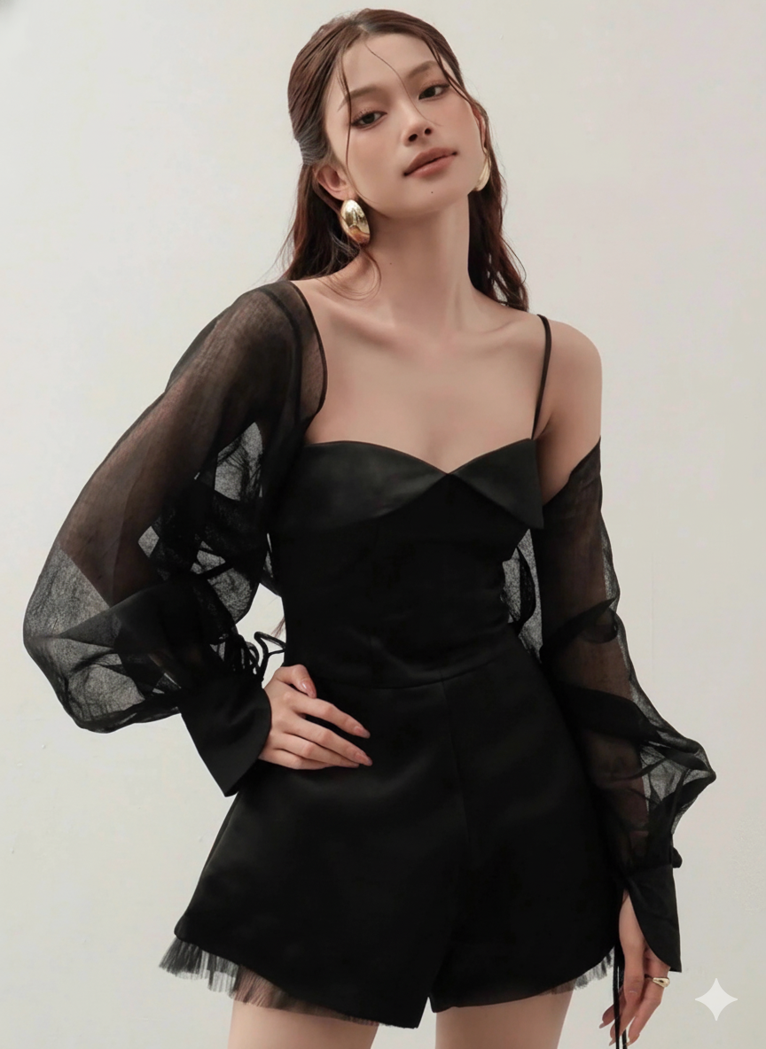 High-Waisted Wide-Leg Jumpsuit Shorts