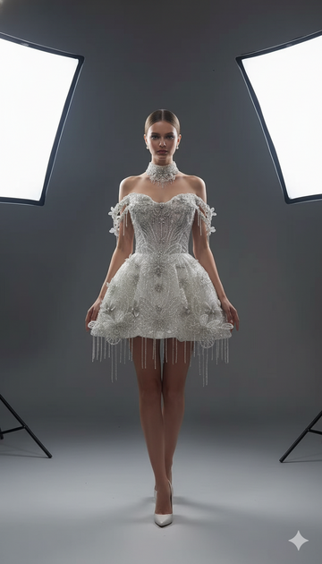 Fully Handcrafted Sequin Mini Dress