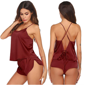 Sexy Backless Camisole and Shorts Pajama Set