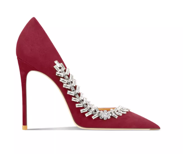 Crystal-Striped Velvet Stiletto