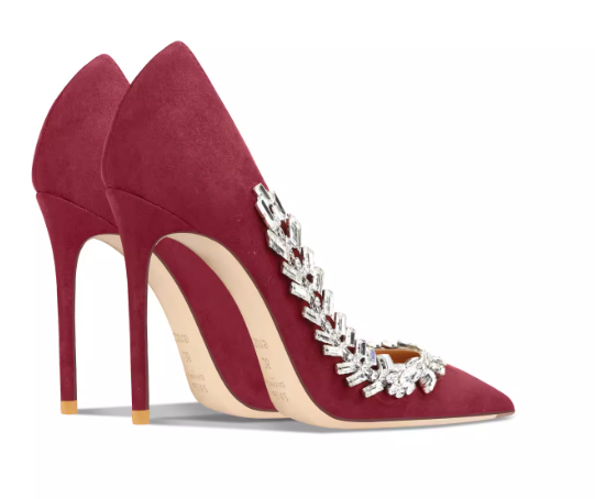 Crystal-Striped Velvet Stiletto